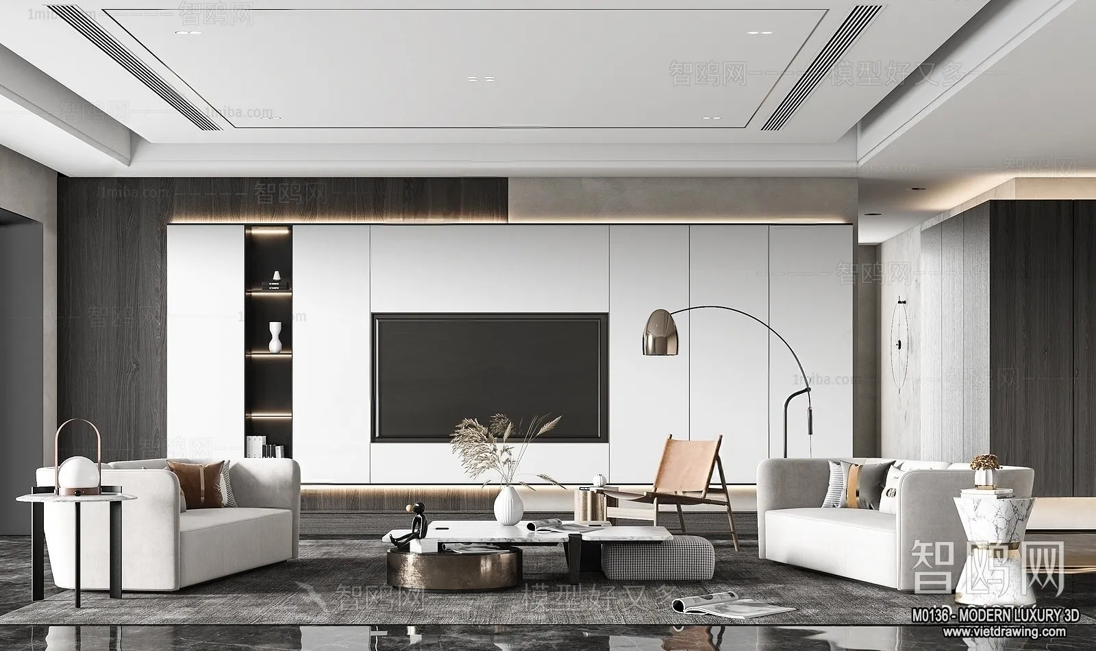 Living Room - 3D Interior Scene - Luxury Style - 019