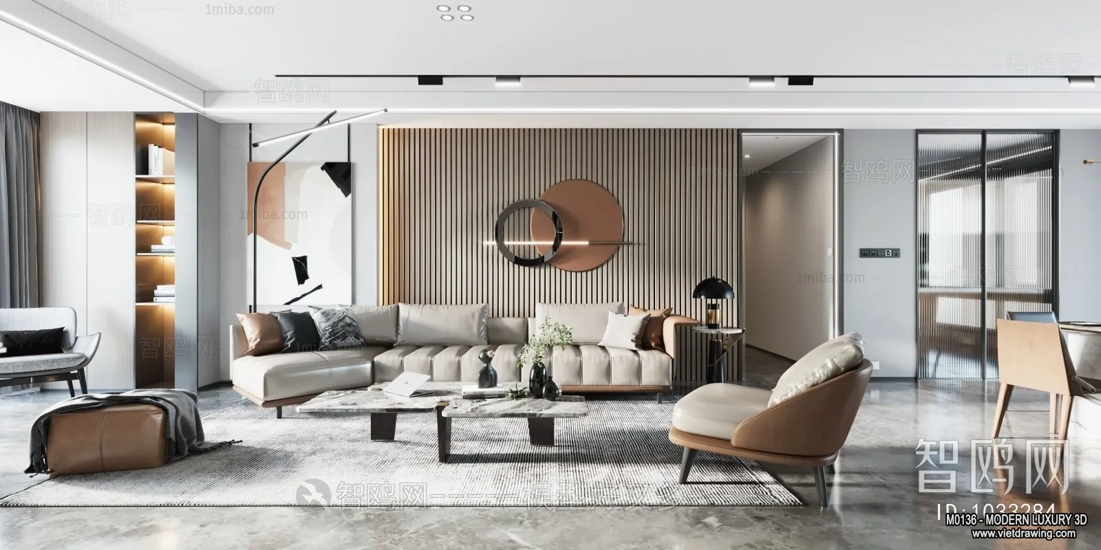 Living Room - 3D Interior Scene - Luxury Style - 021