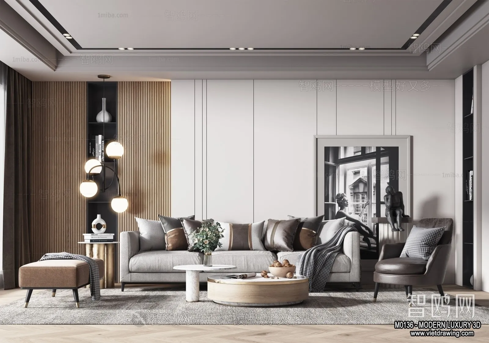 Living Room - 3D Interior Scene - Luxury Style - 026