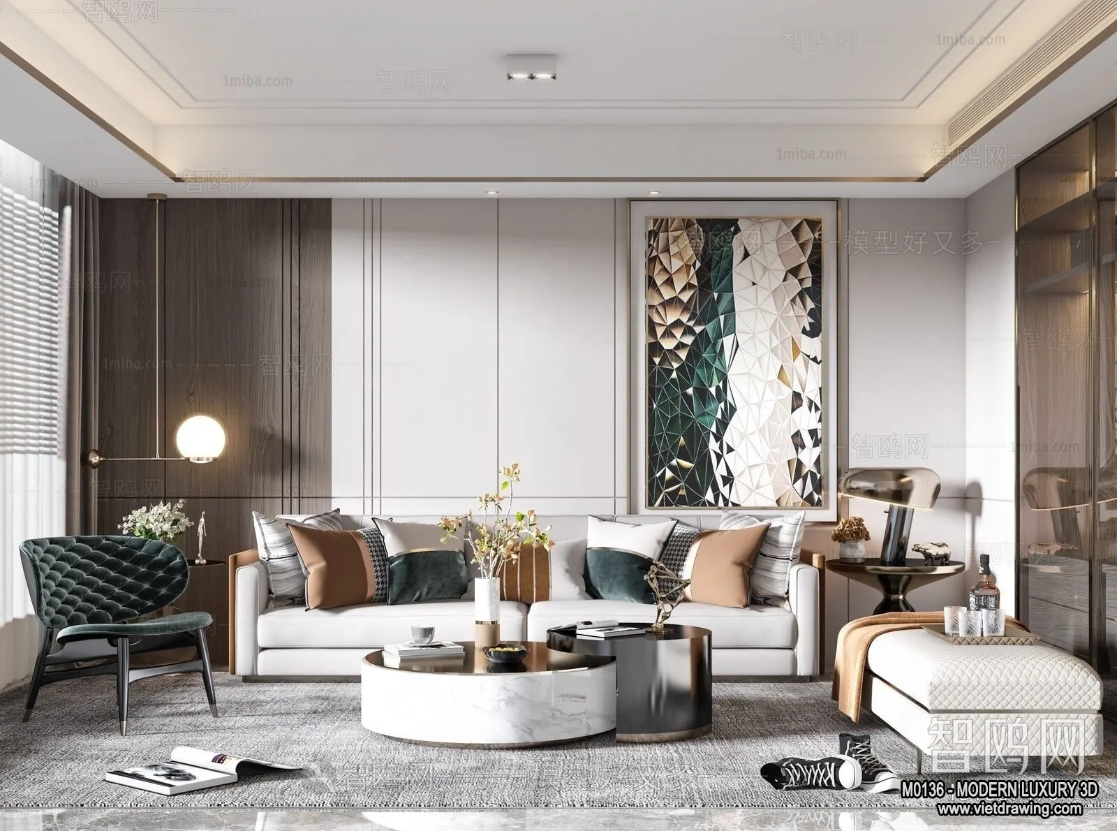 Living Room - 3D Interior Scene - Luxury Style - 029