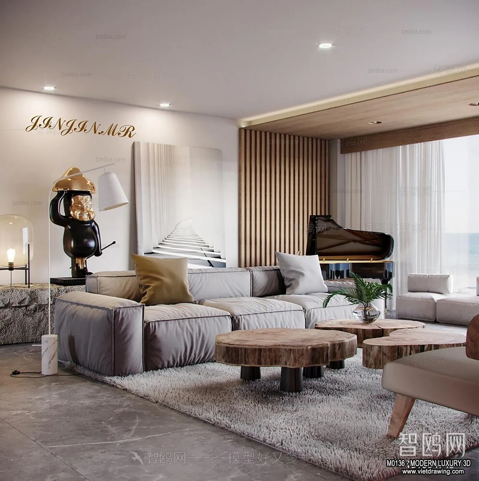 Living Room - 3D Interior Scene - Luxury Style - 030