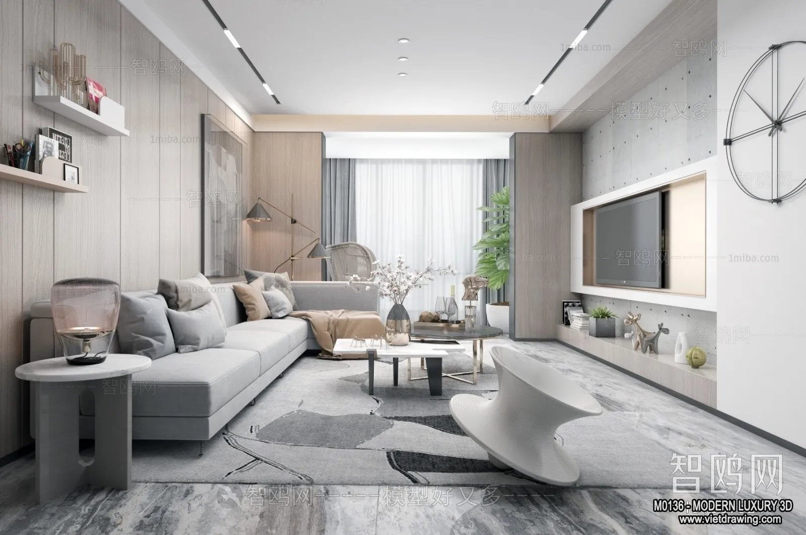 Living Room - 3D Interior Scene - Luxury Style - 031