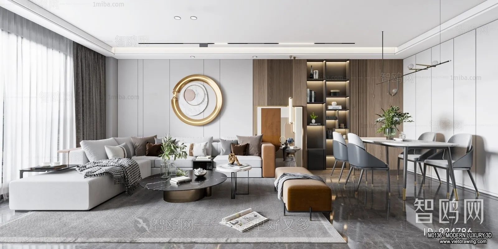 Living Room - 3D Interior Scene - Luxury Style - 032