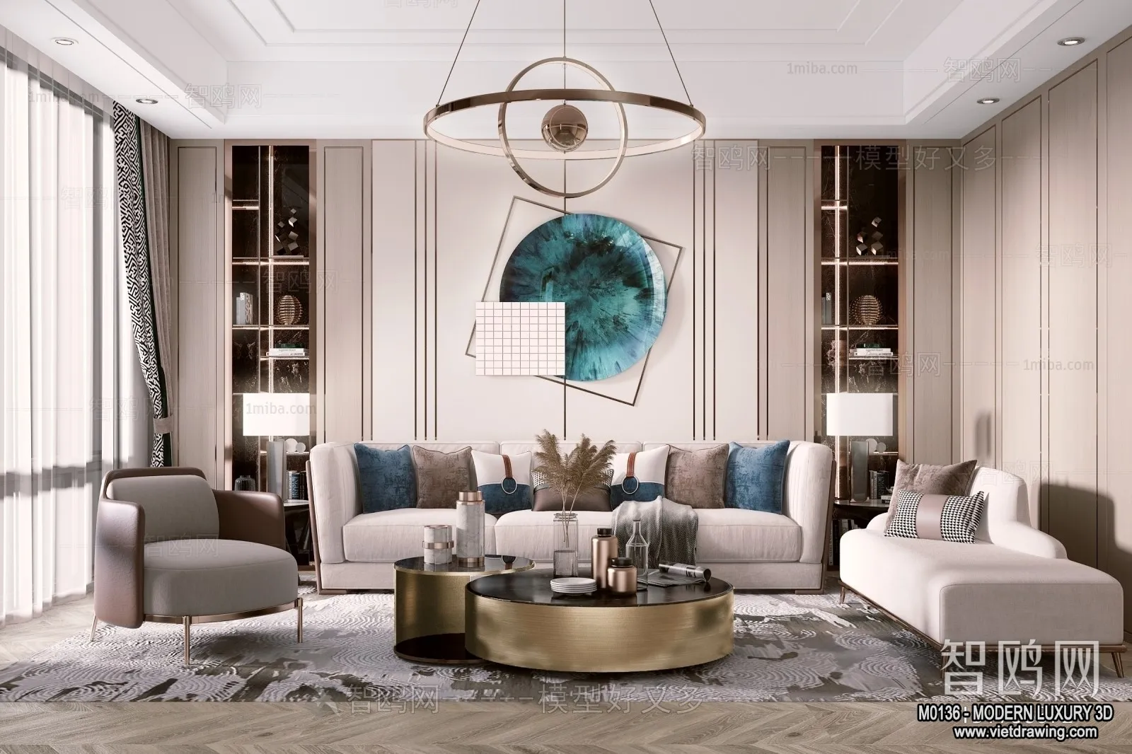 Living Room - 3D Interior Scene - Luxury Style - 035