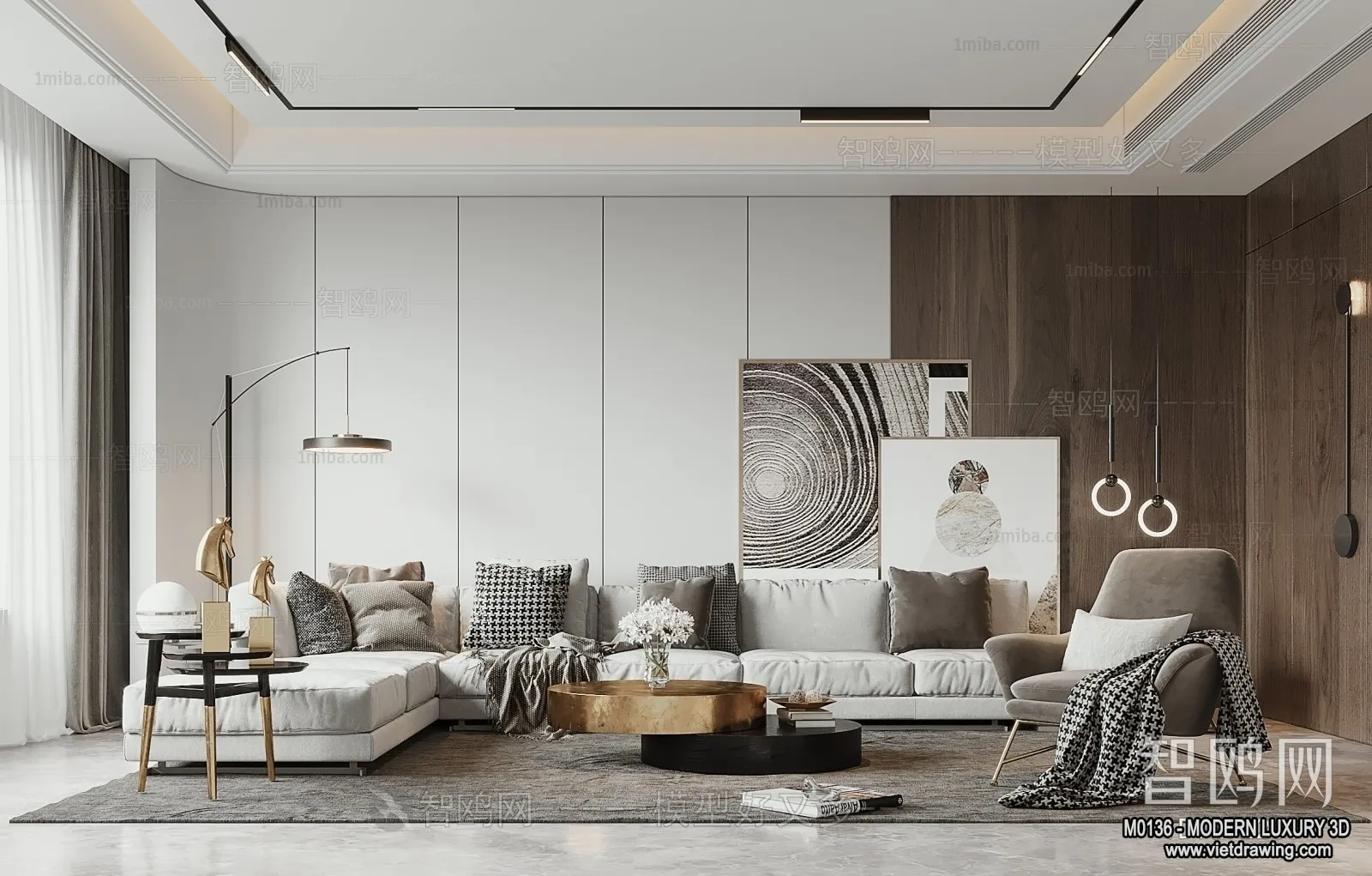 Living Room - 3D Interior Scene - Luxury Style - 038