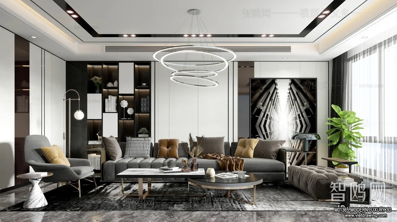 Living Room - 3D Interior Scene - Luxury Style - 041