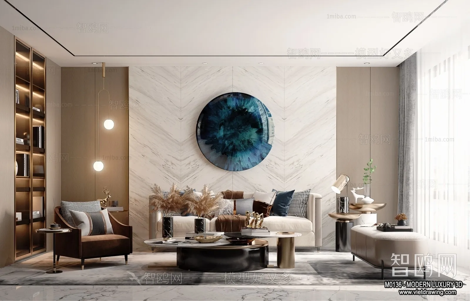 Living Room - 3D Interior Scene - Luxury Style - 042