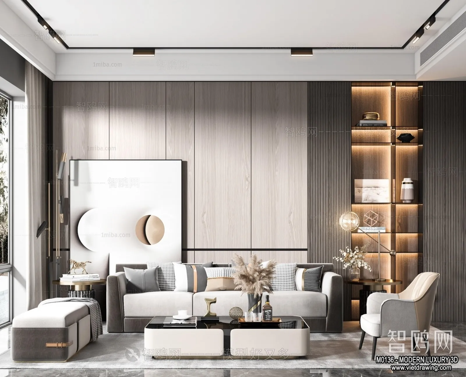 Living Room - 3D Interior Scene - Luxury Style - 047