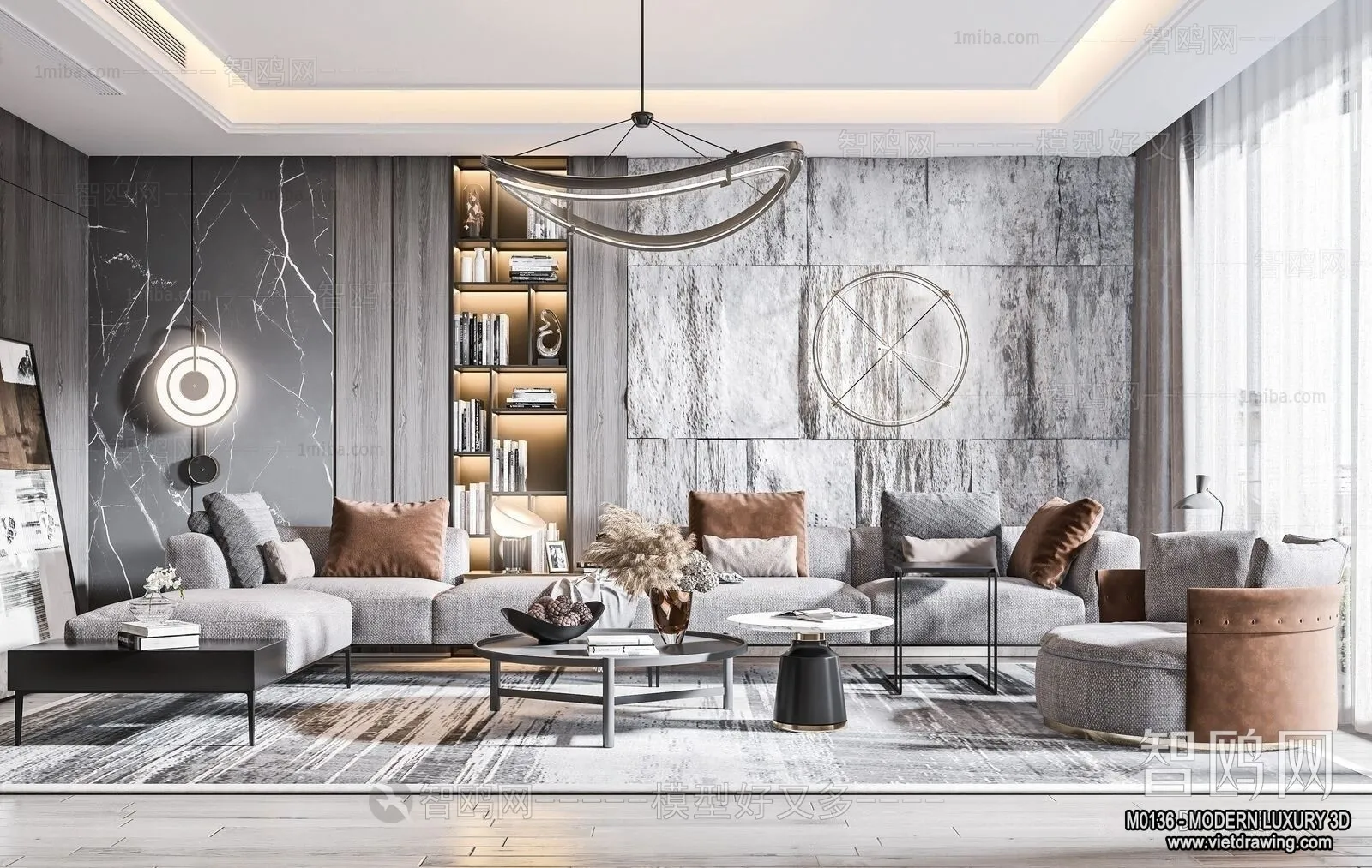 Living Room - 3D Interior Scene - Luxury Style - 053