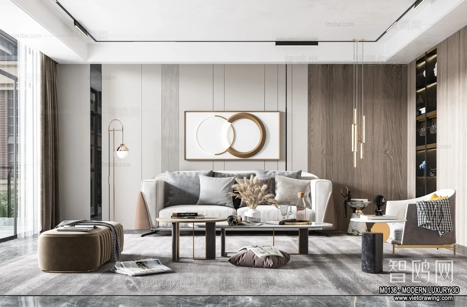 Living Room - 3D Interior Scene - Luxury Style - 055