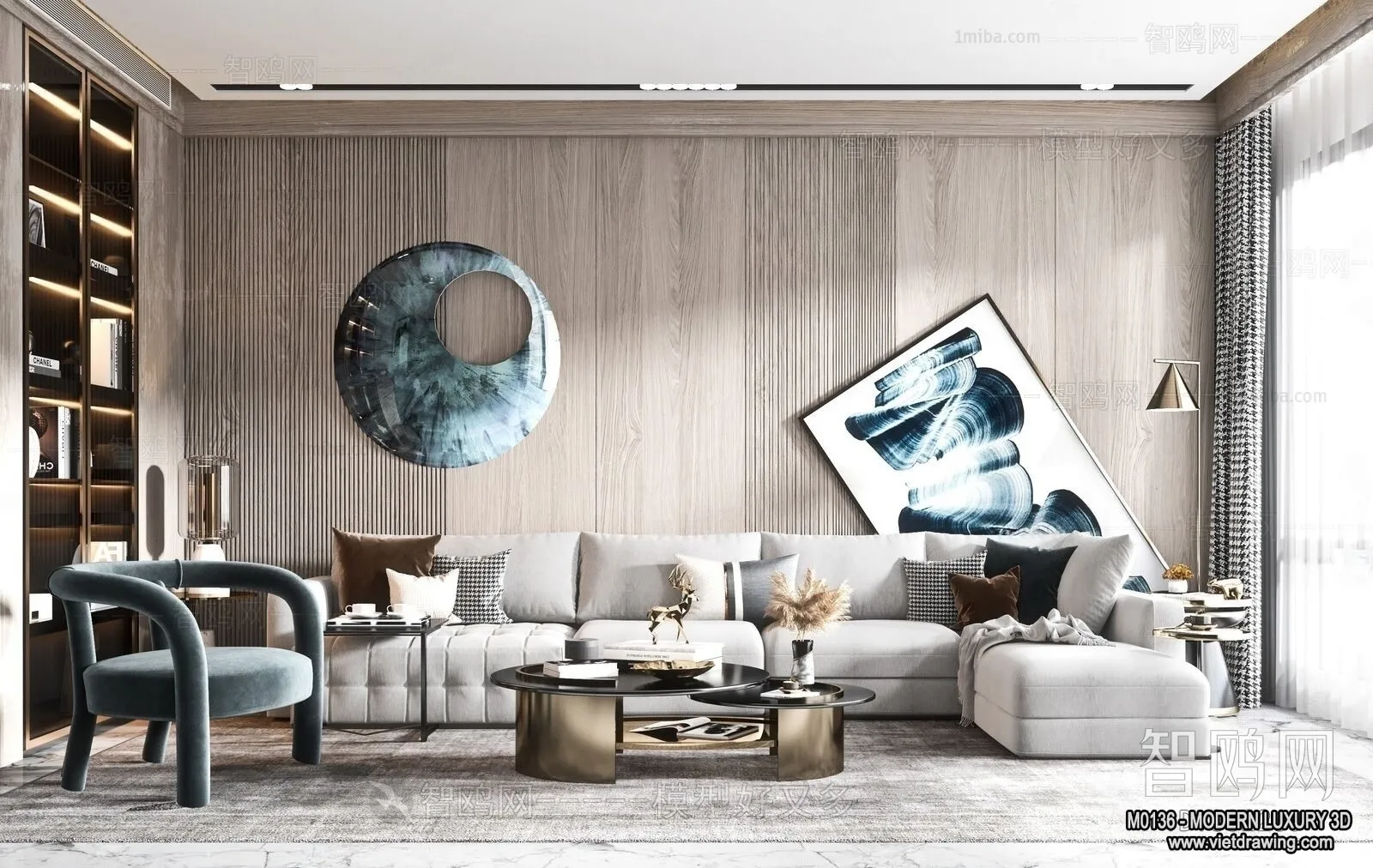 Living Room - 3D Interior Scene - Luxury Style - 057