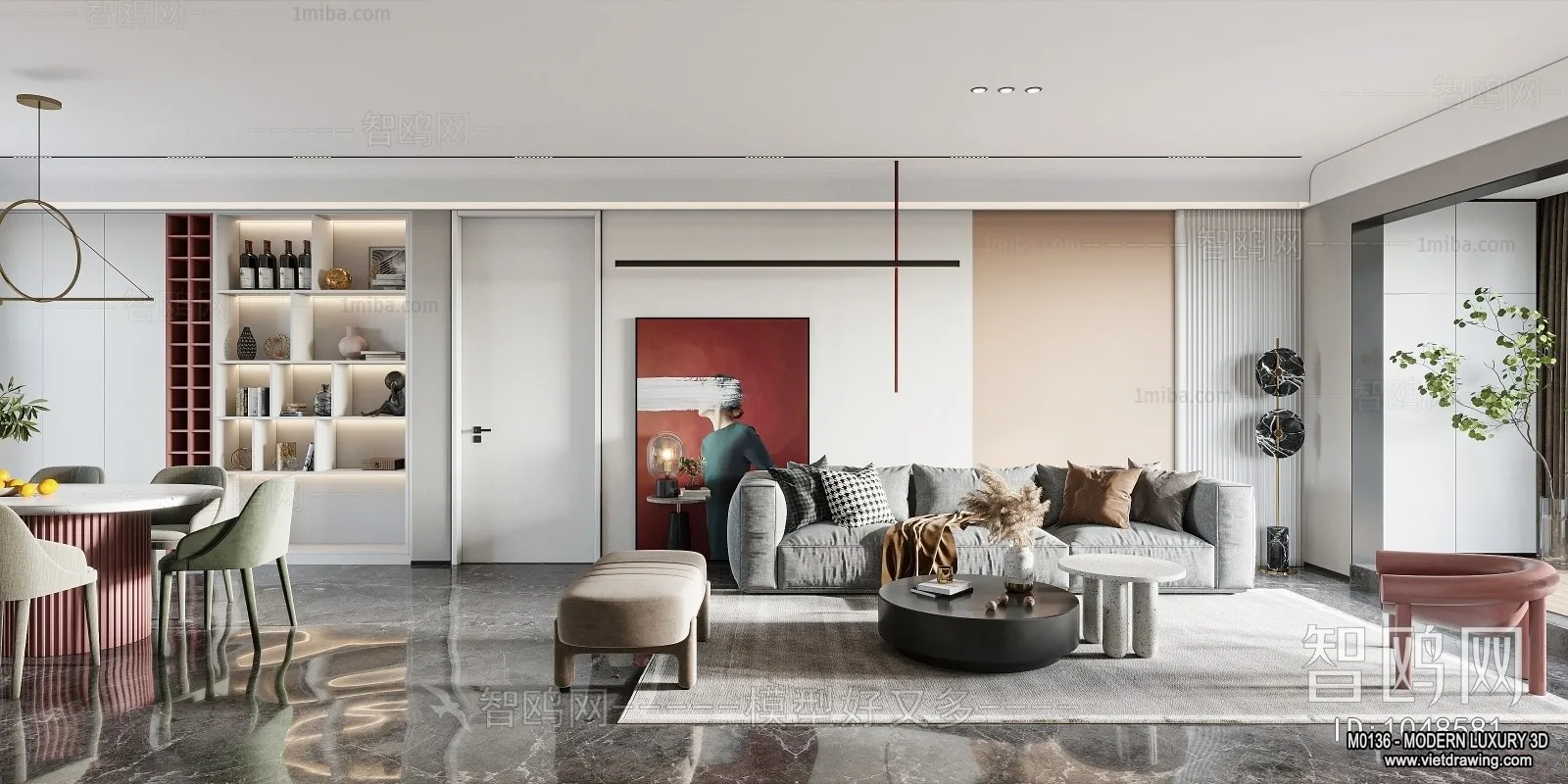 Living Room - 3D Interior Scene - Luxury Style - 058