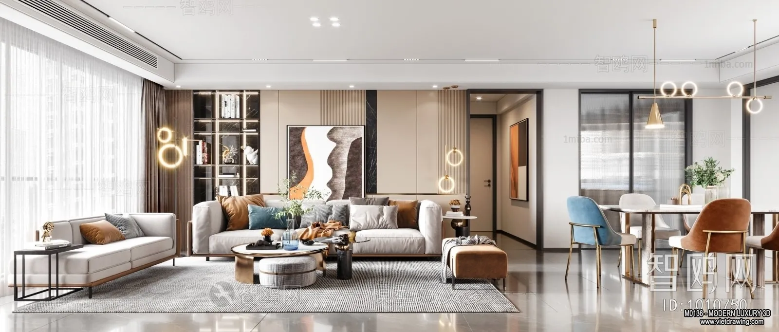 Living Room - 3D Interior Scene - Luxury Style - 059