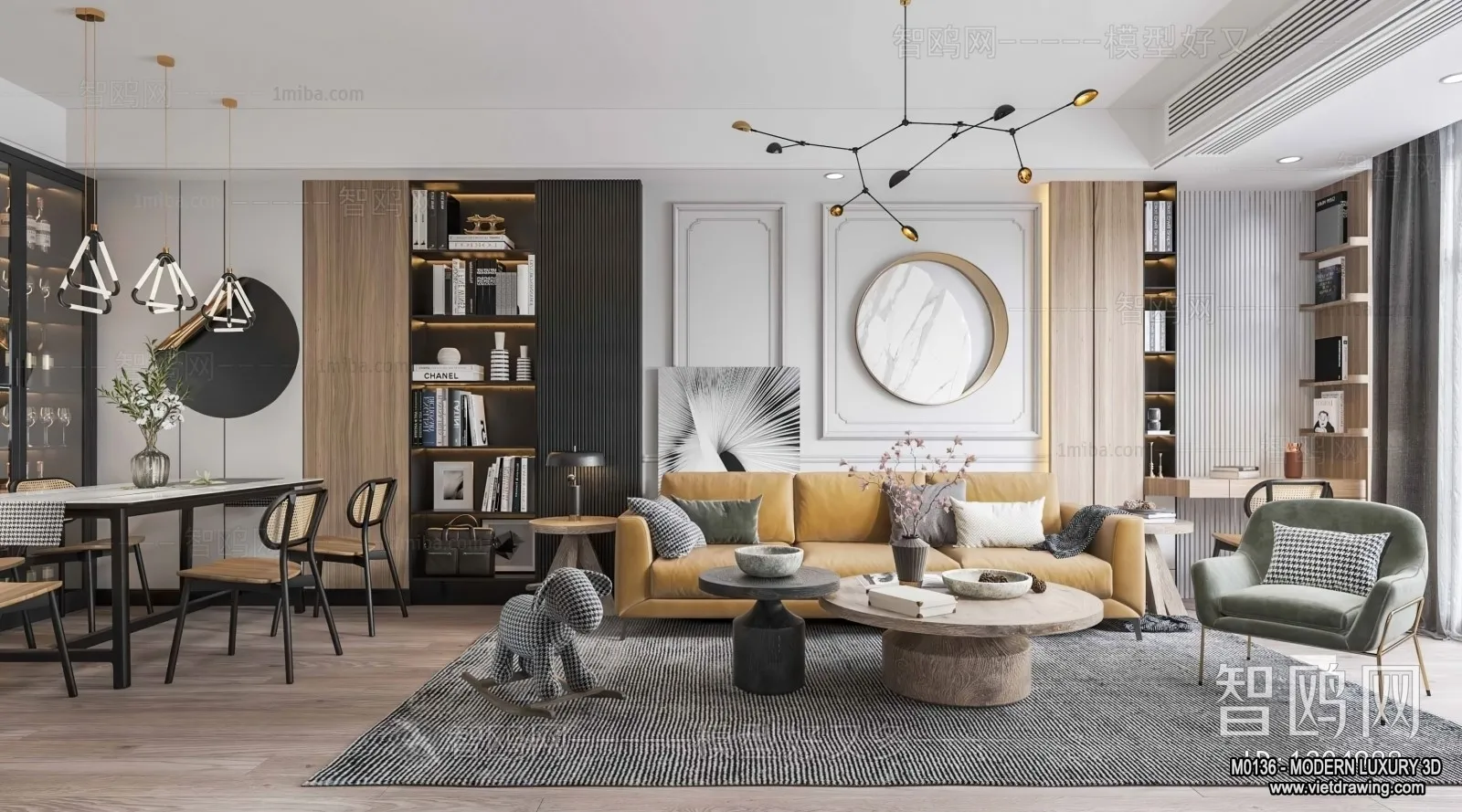 Living Room - 3D Interior Scene - Luxury Style - 060