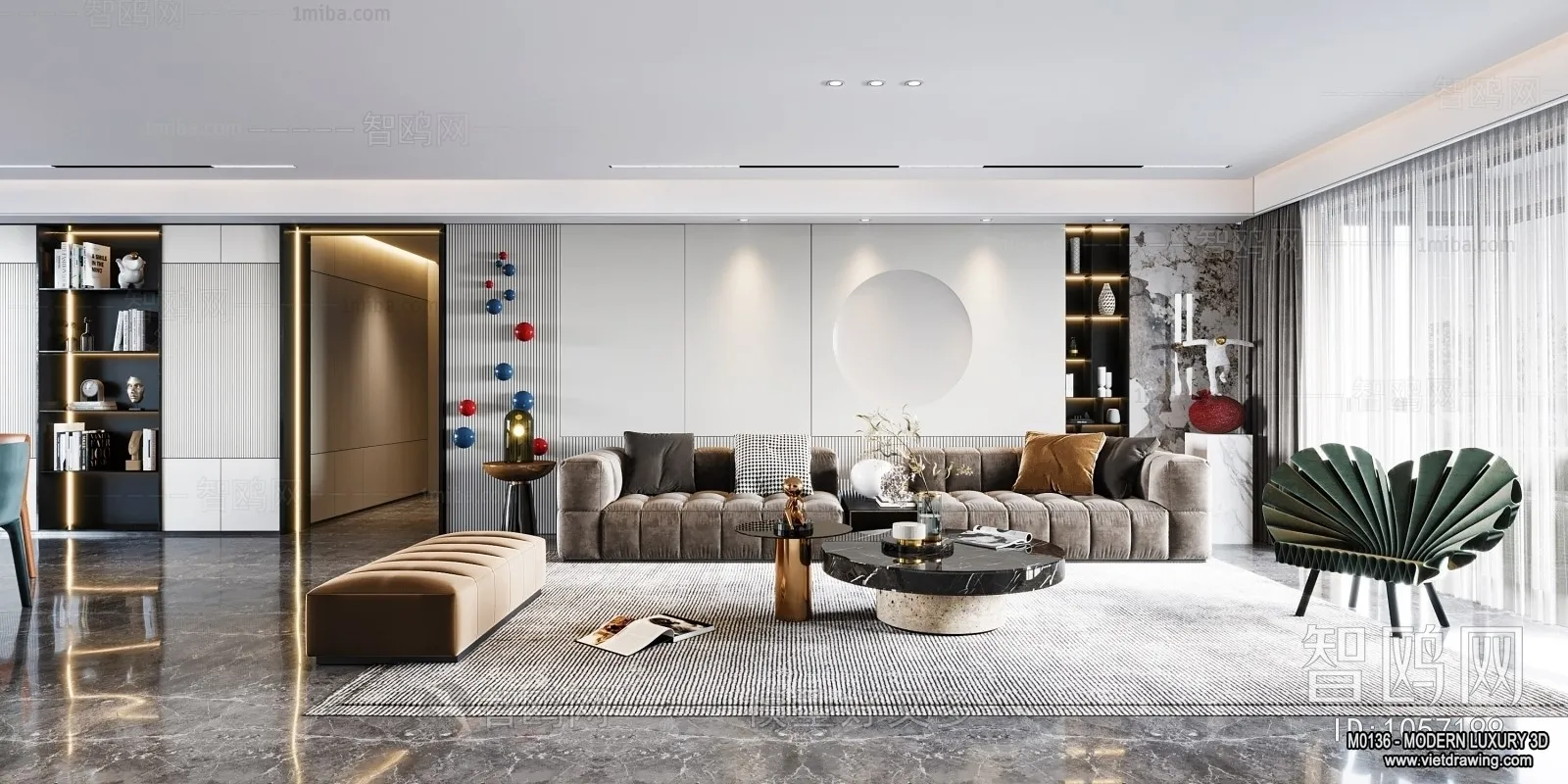 Living Room - 3D Interior Scene - Luxury Style - 066