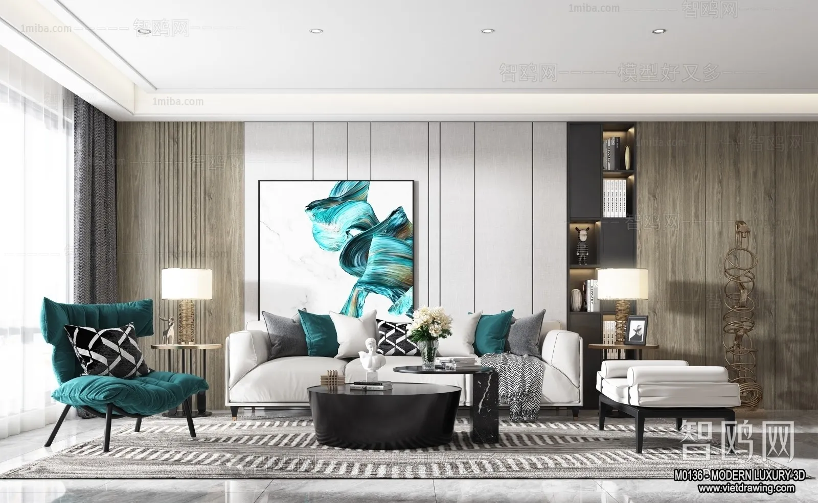 Living Room - 3D Interior Scene - Luxury Style - 071