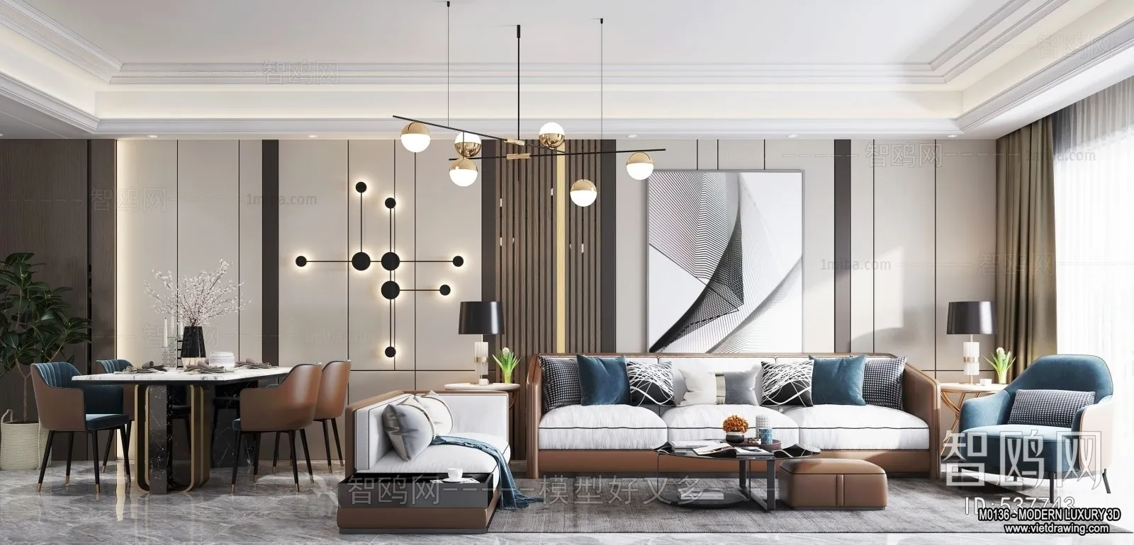 Living Room - 3D Interior Scene - Luxury Style - 080