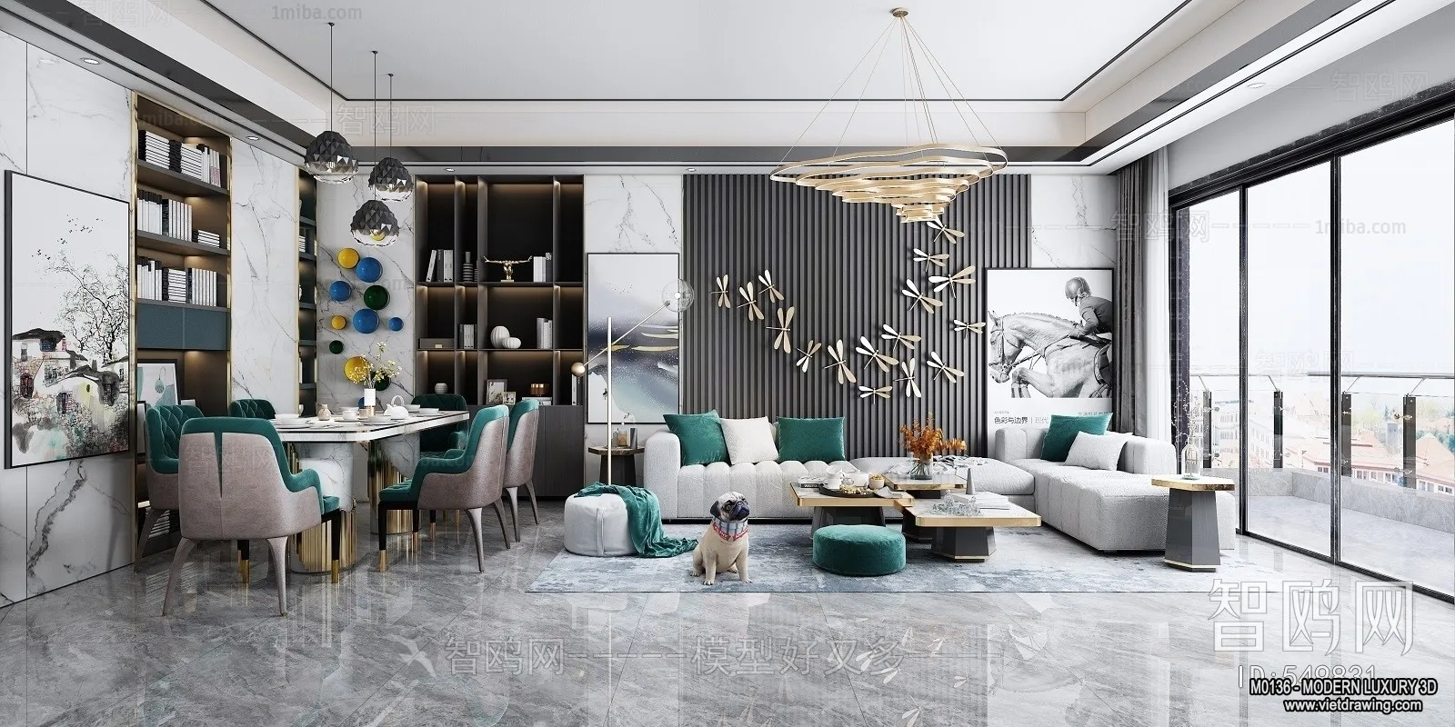 Living Room - 3D Interior Scene - Luxury Style - 082