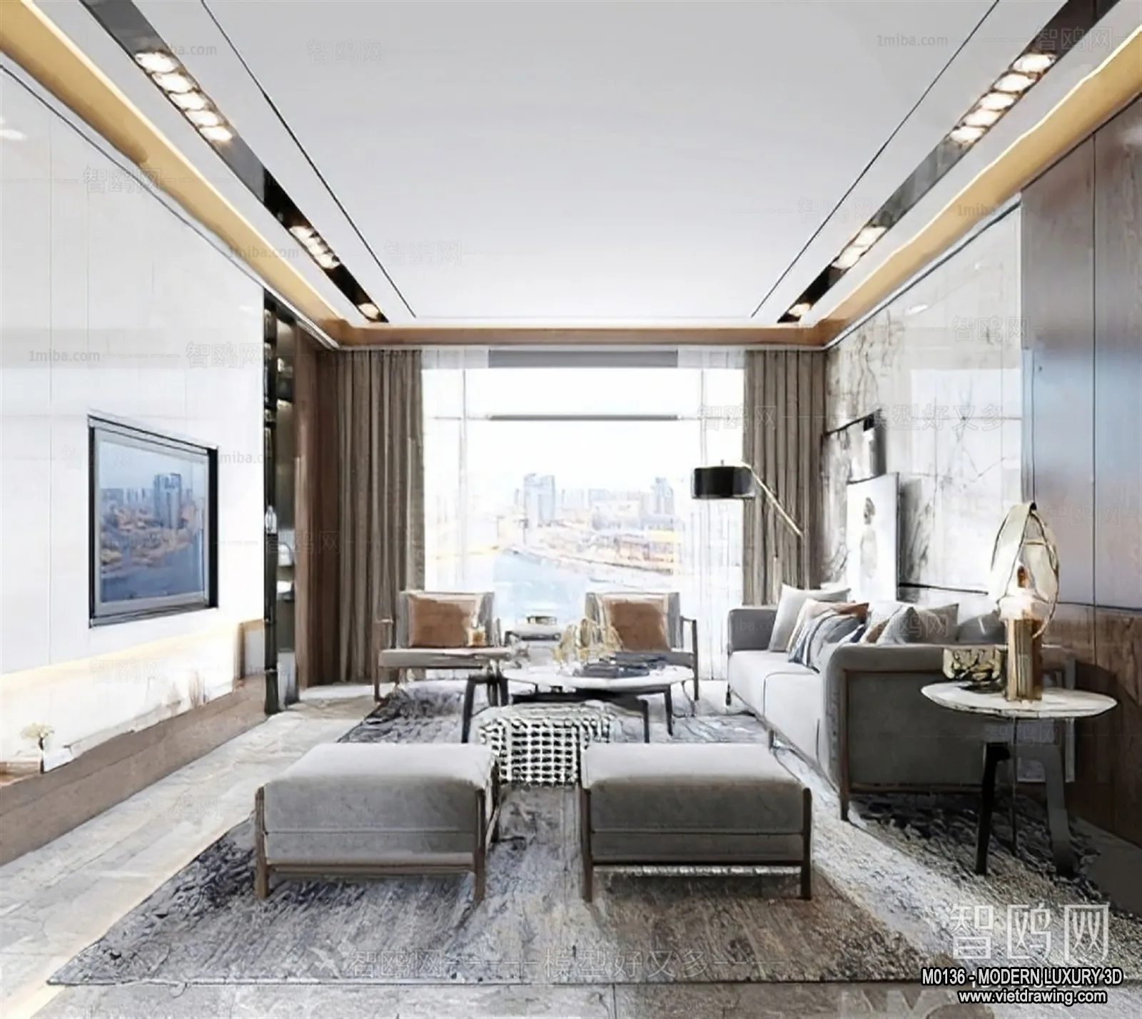 Living Room - 3D Interior Scene - Luxury Style - 084