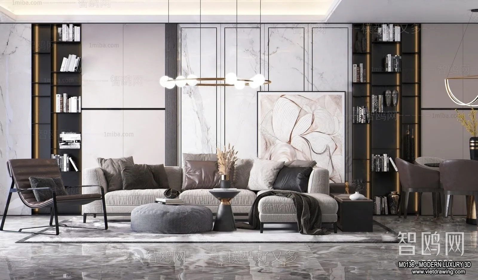 Living Room - 3D Interior Scene - Luxury Style - 088