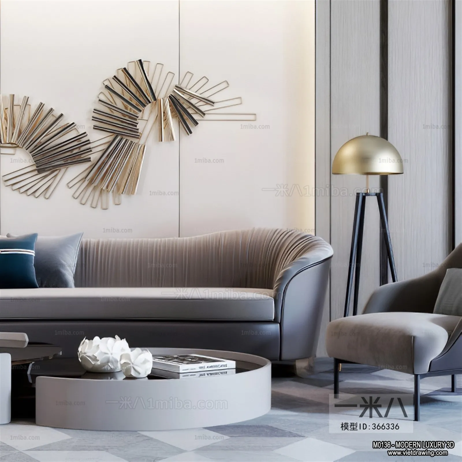 Living Room - 3D Interior Scene - Luxury Style - 093