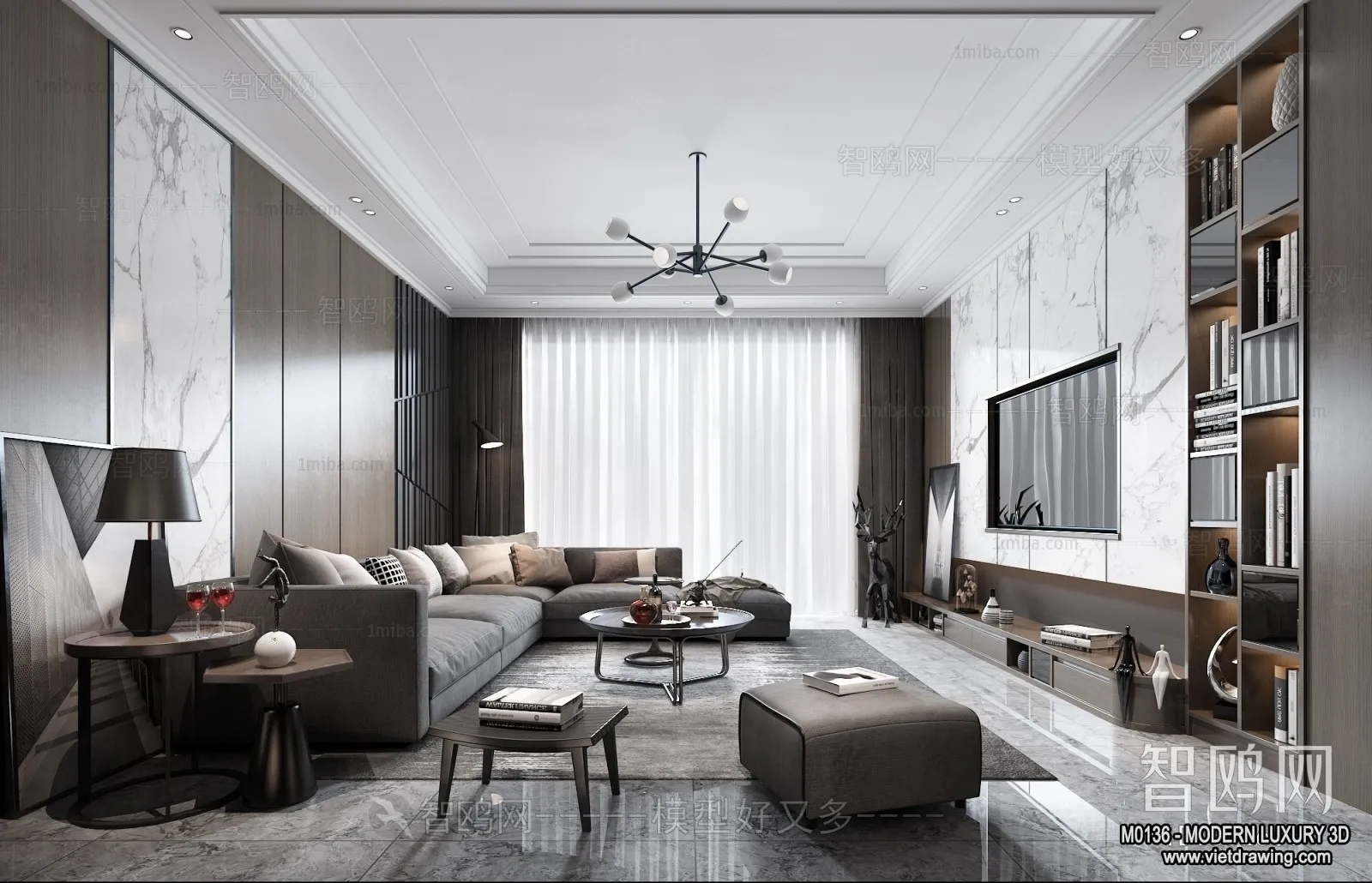 Living Room - 3D Interior Scene - Luxury Style - 094