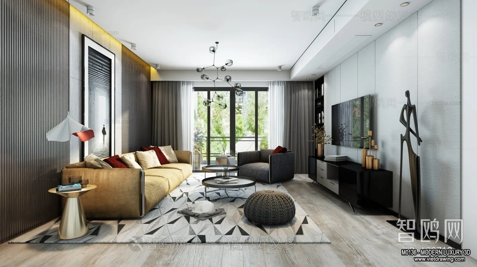 Living Room - 3D Interior Scene - Luxury Style - 096