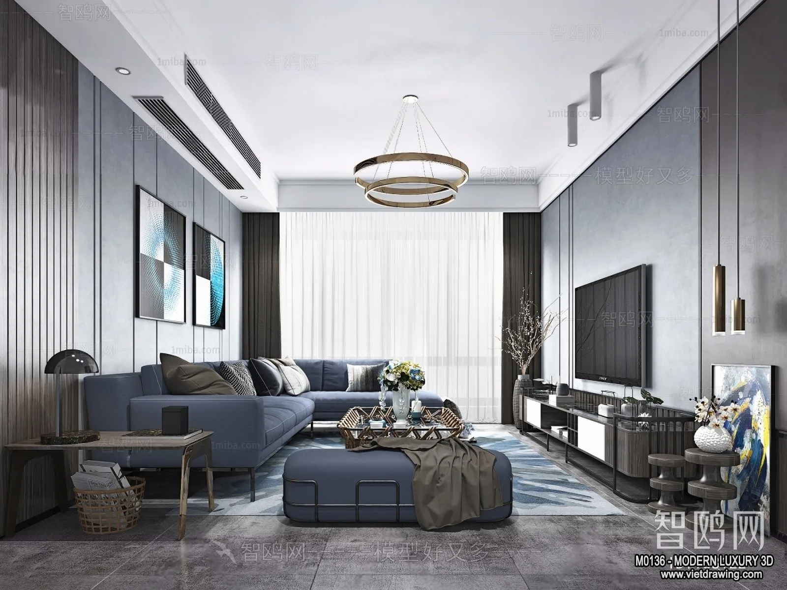 Living Room - 3D Interior Scene - Luxury Style - 097