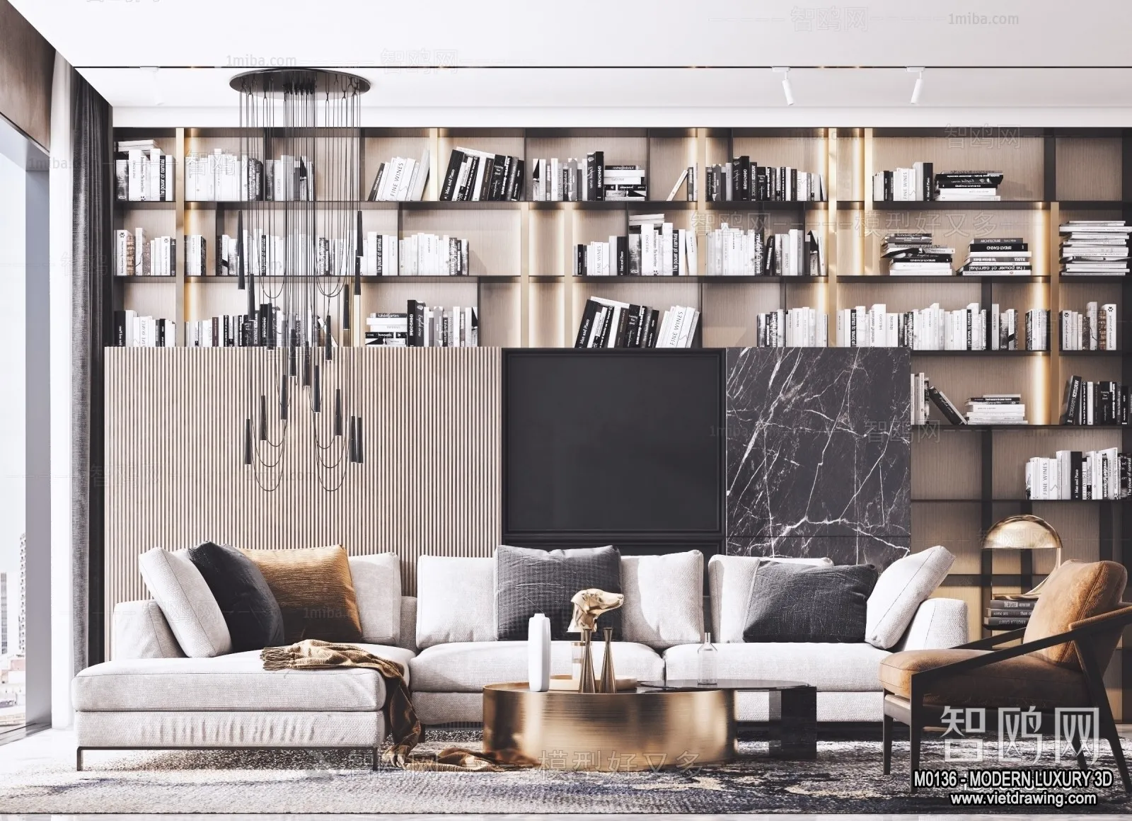 Living Room - 3D Interior Scene - Luxury Style - 098