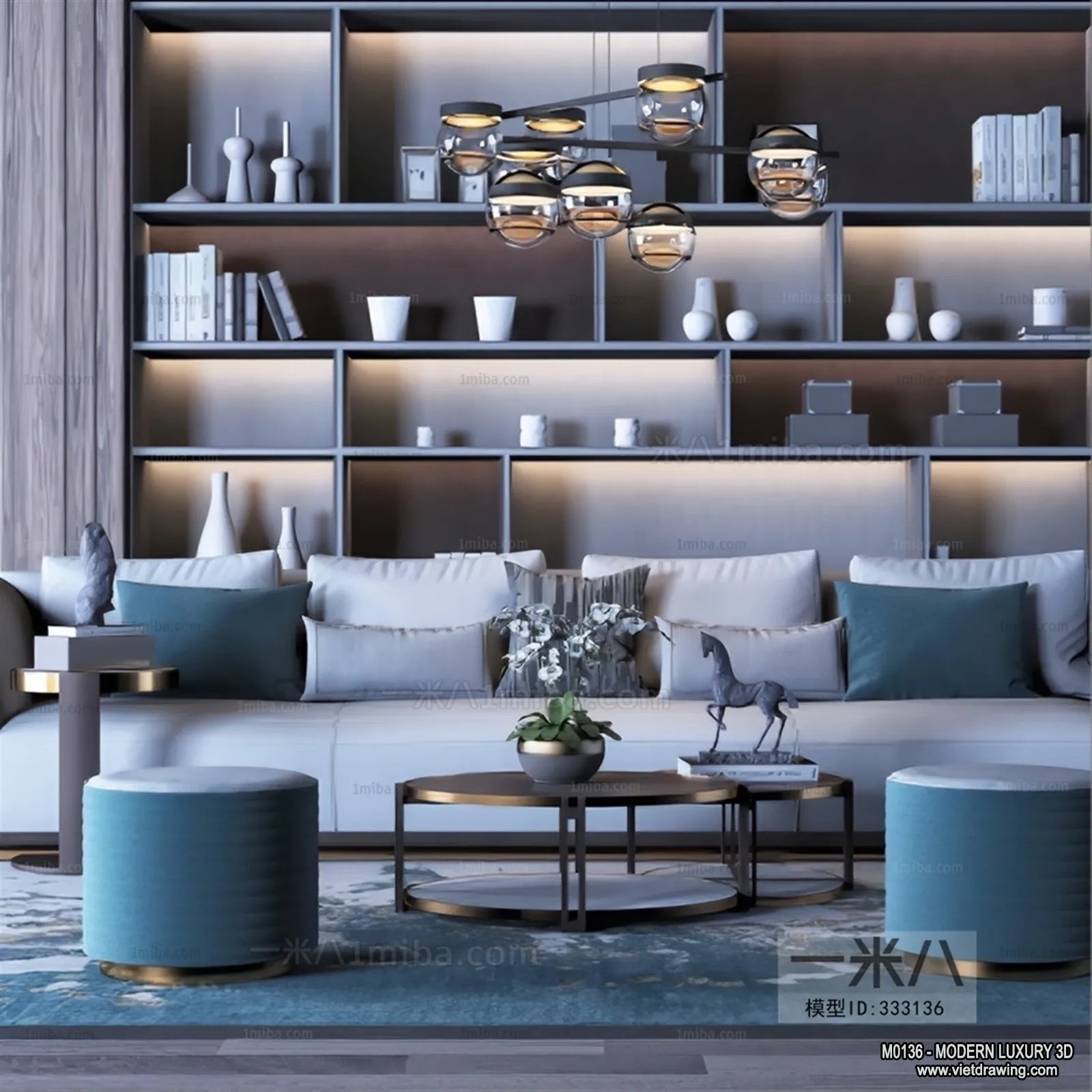 Living Room - 3D Interior Scene - Luxury Style - 099