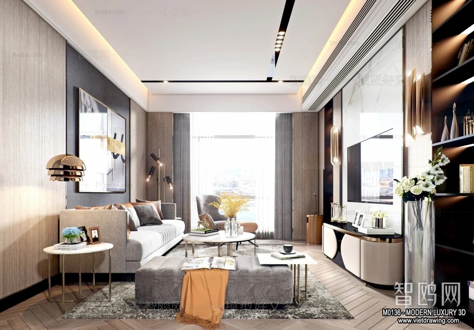 Living Room - 3D Interior Scene - Luxury Style - 101