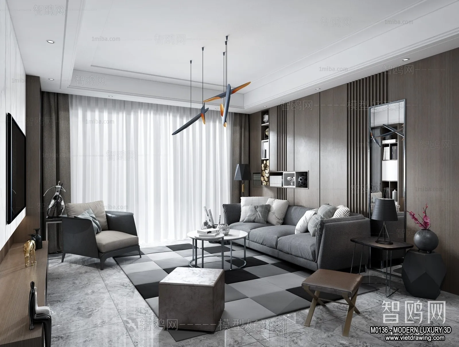 Living Room - 3D Interior Scene - Luxury Style - 102