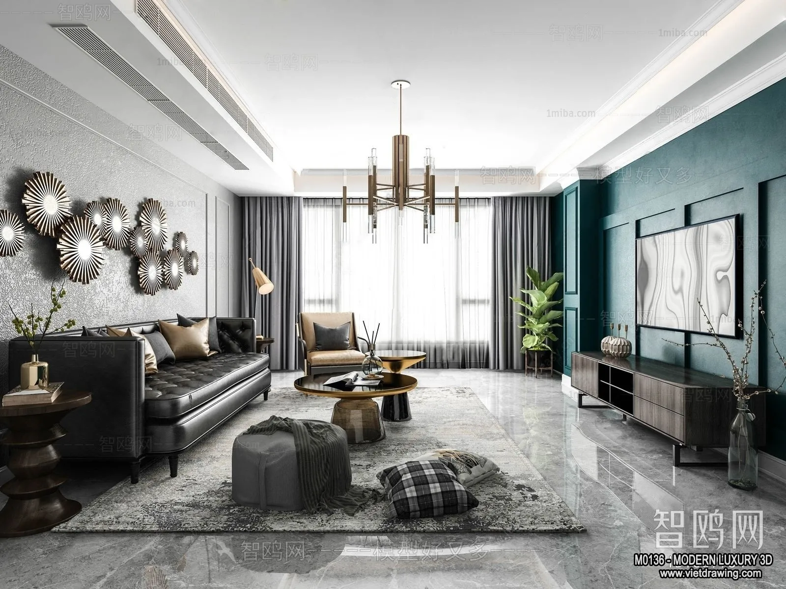 Living Room - 3D Interior Scene - Luxury Style - 103