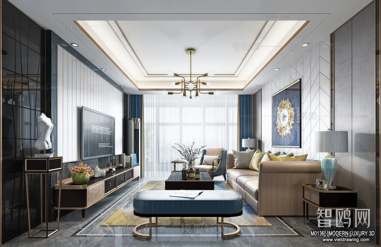 Living Room - 3D Interior Scene - Luxury Style - 104