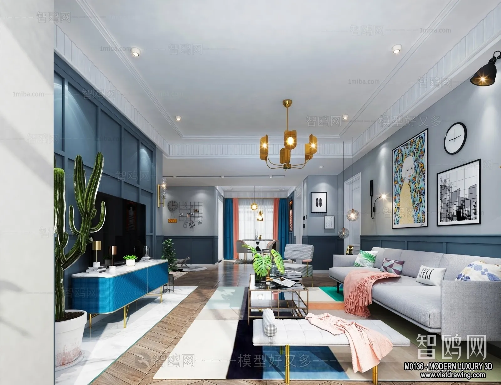 Living Room - 3D Interior Scene - Luxury Style - 105