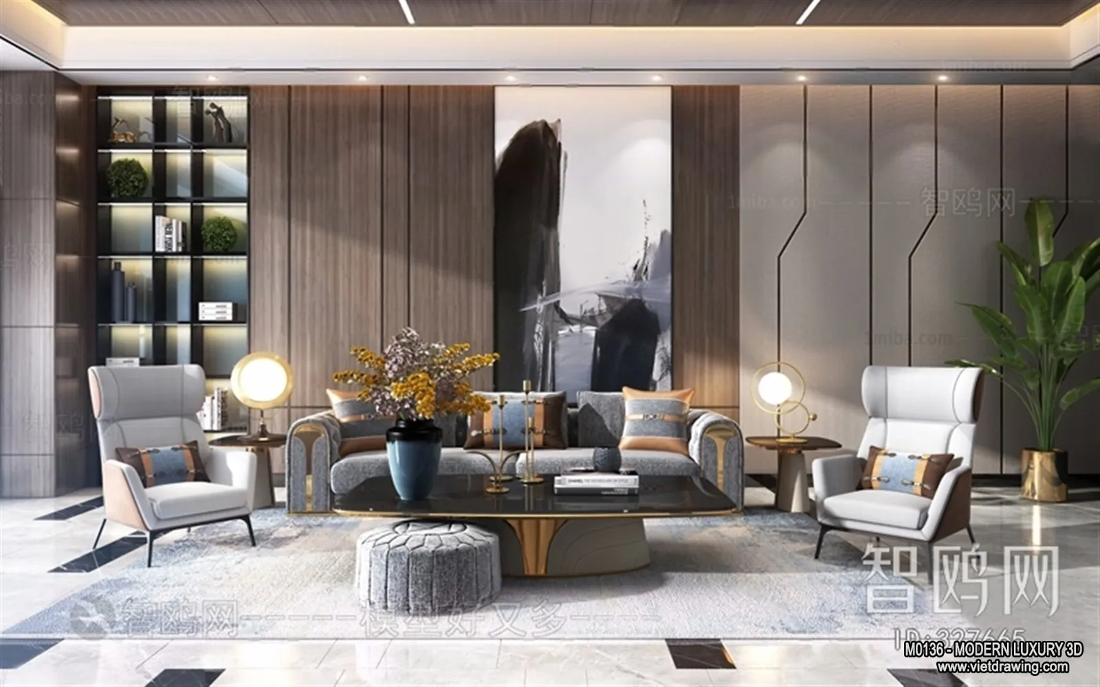 Living Room - 3D Interior Scene - Luxury Style - 107