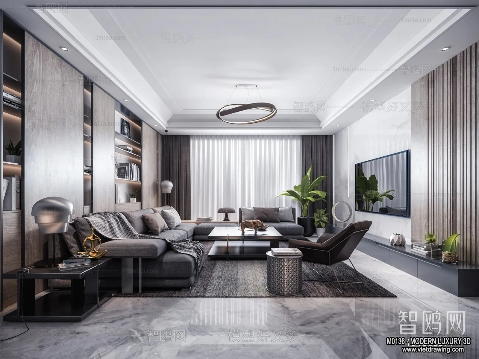 Living Room - 3D Interior Scene - Luxury Style - 110