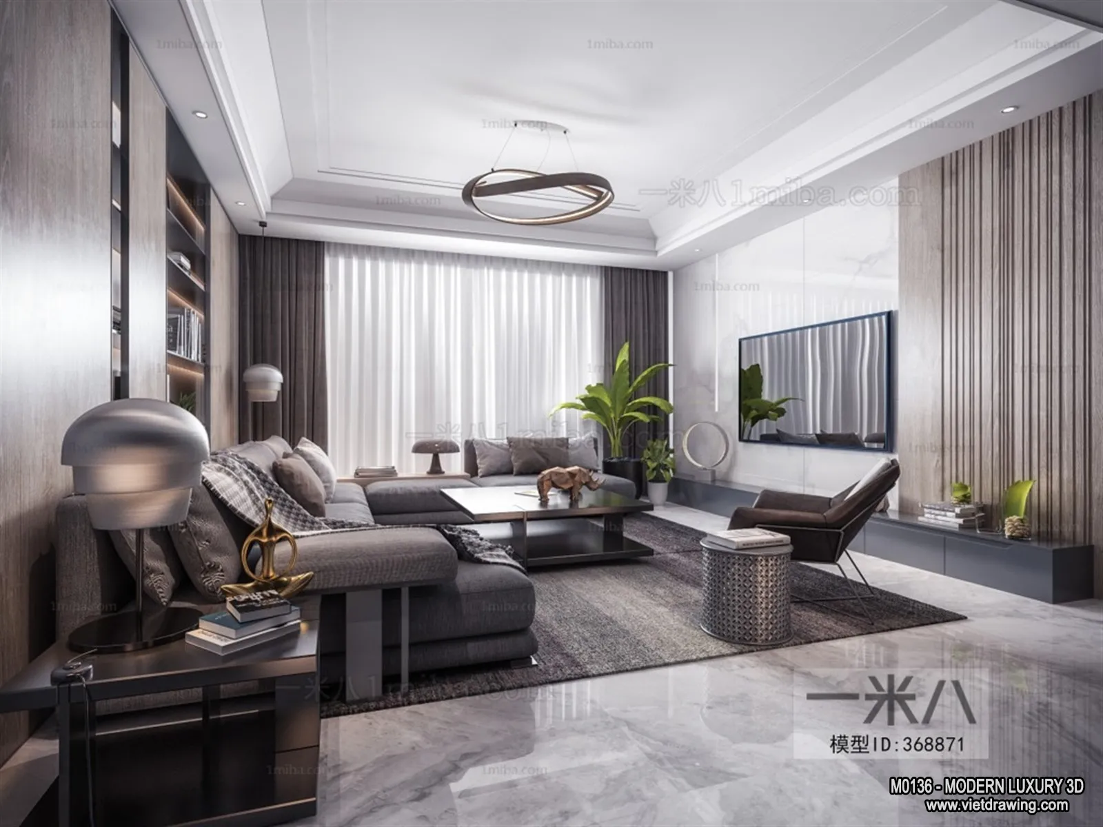 Living Room - 3D Interior Scene - Luxury Style - 111