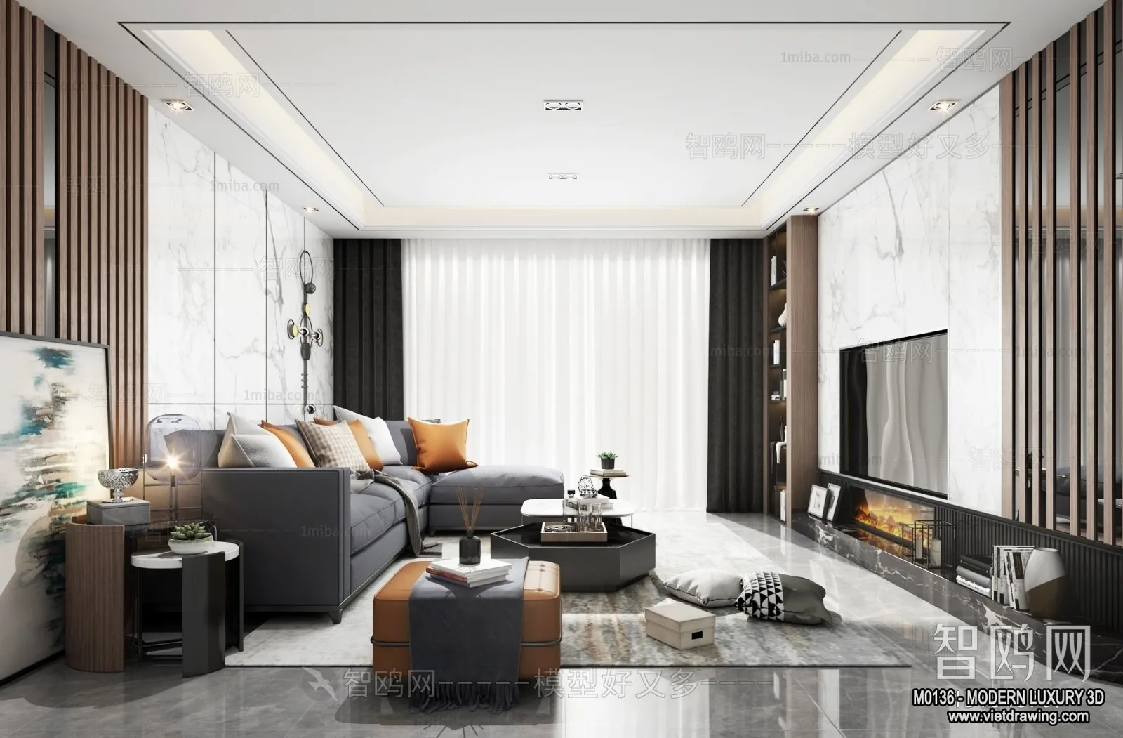 Living Room - 3D Interior Scene - Luxury Style - 112