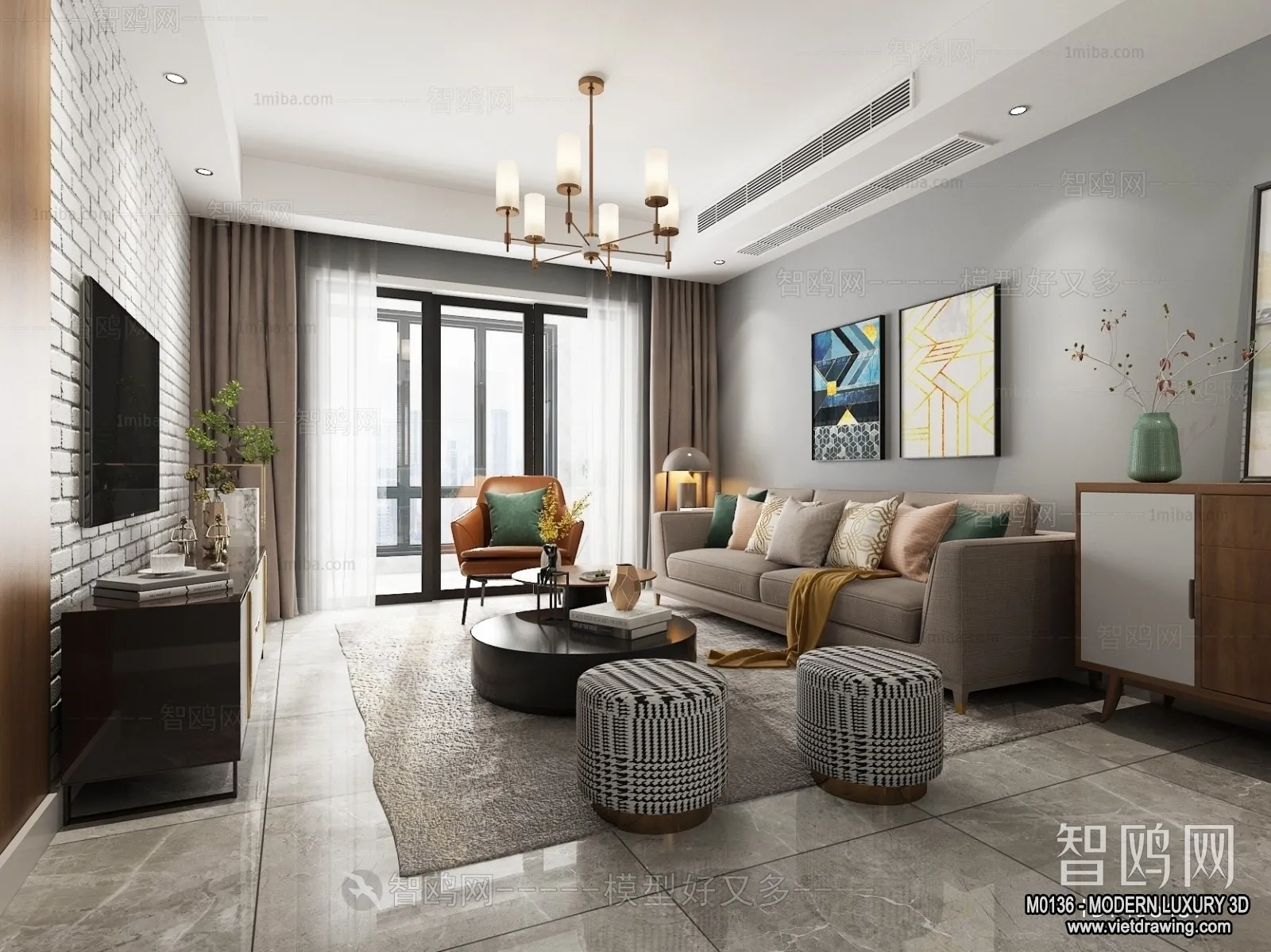 Living Room - 3D Interior Scene - Luxury Style - 114