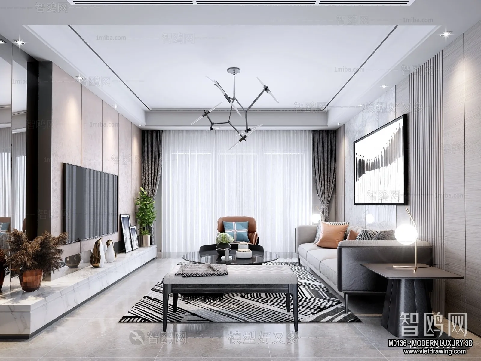 Living Room - 3D Interior Scene - Luxury Style - 115