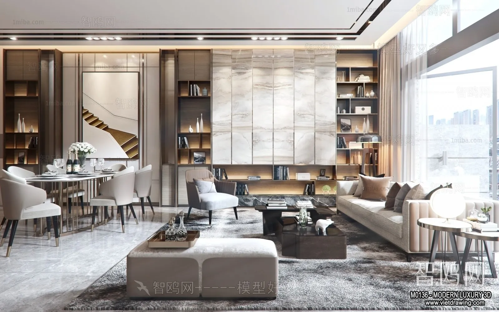 Living Room - 3D Interior Scene - Luxury Style - 118