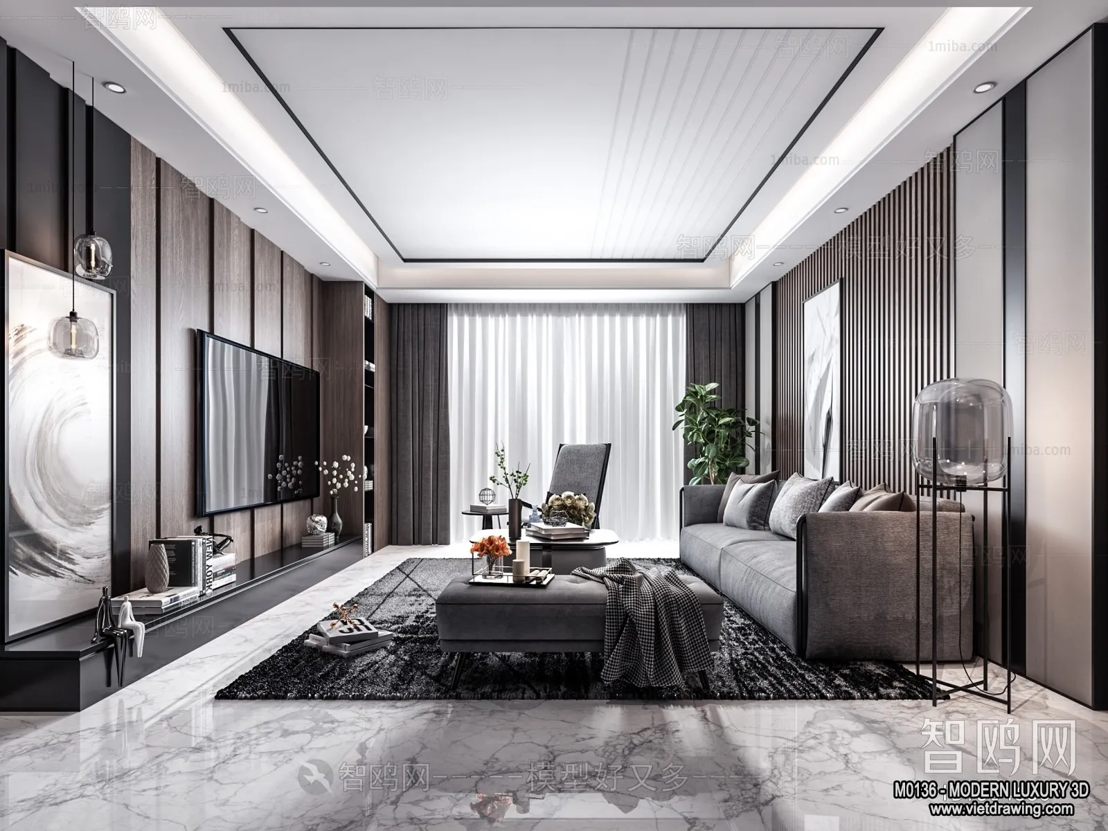 Living Room - 3D Interior Scene - Luxury Style - 122