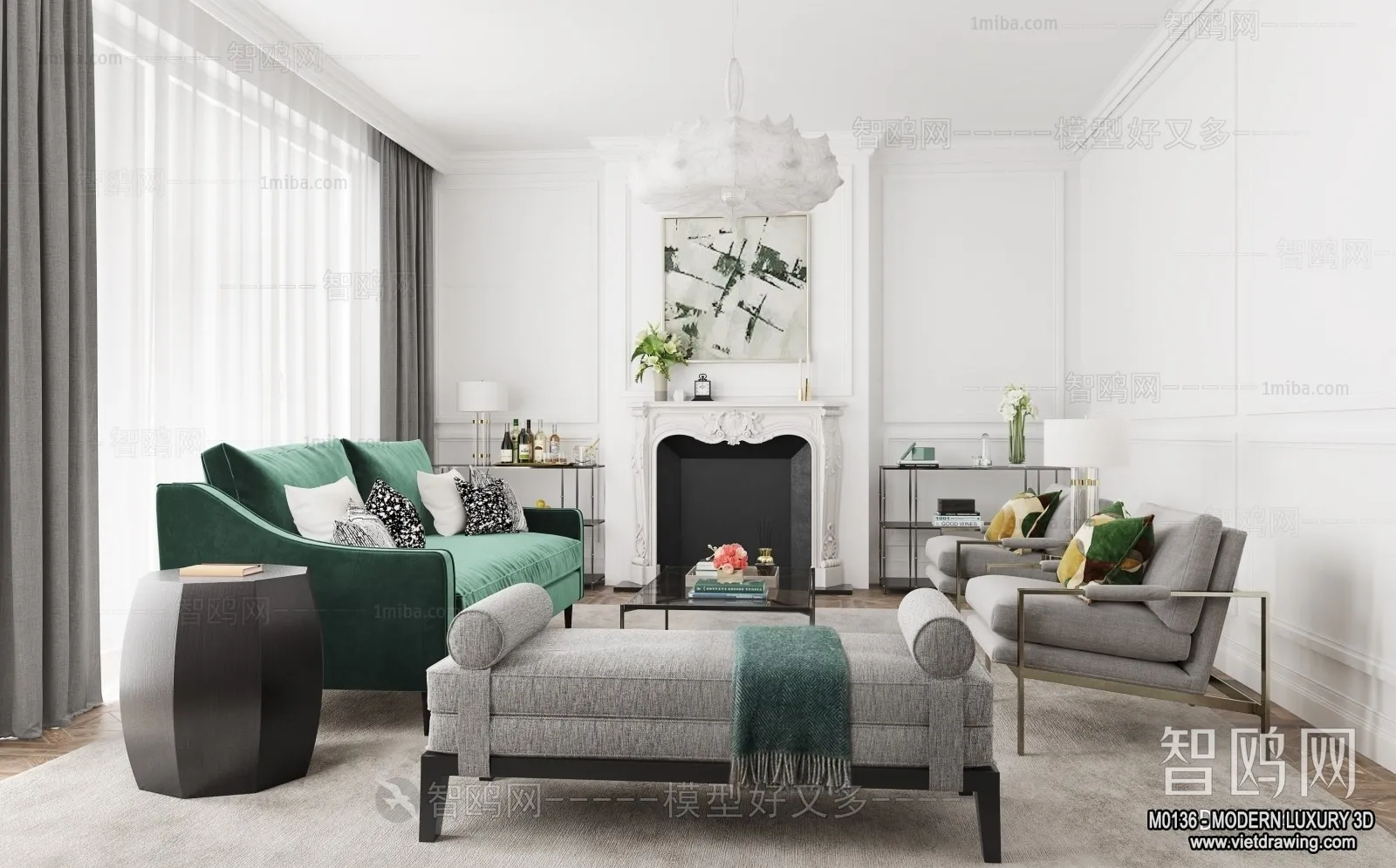 Living Room - 3D Interior Scene - Luxury Style - 124