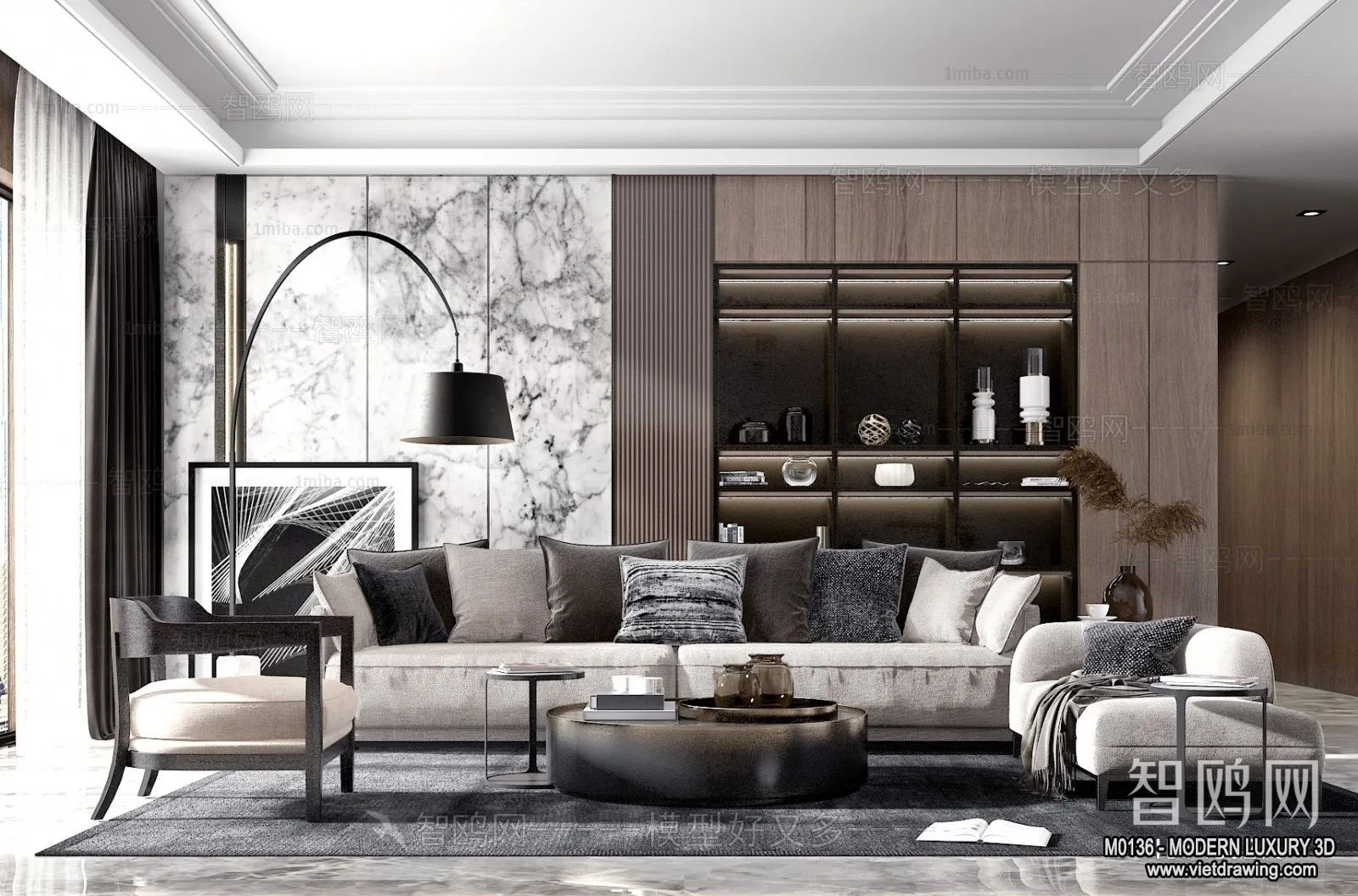 Living Room - 3D Interior Scene - Luxury Style - 127