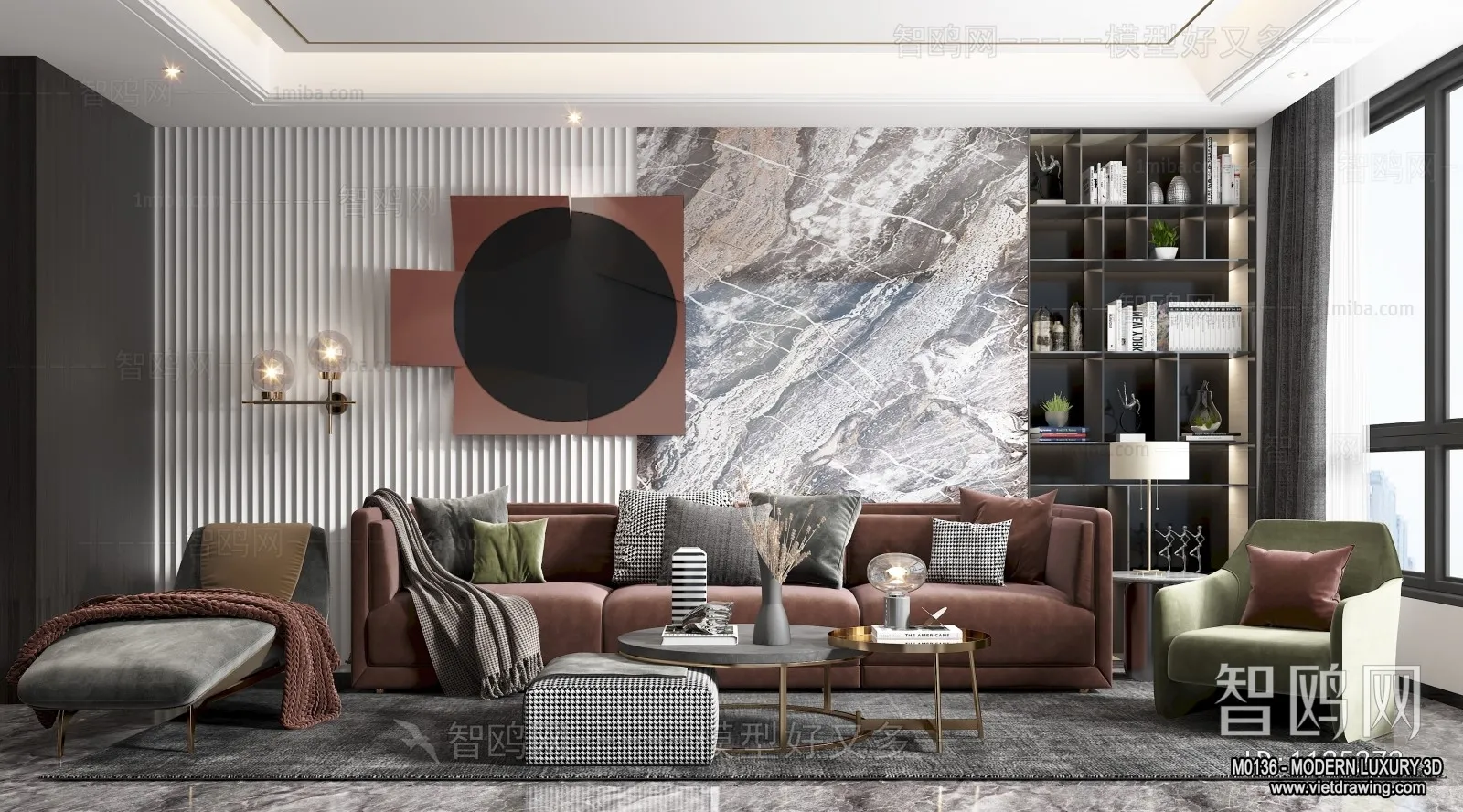 Living Room - 3D Interior Scene - Luxury Style - 131