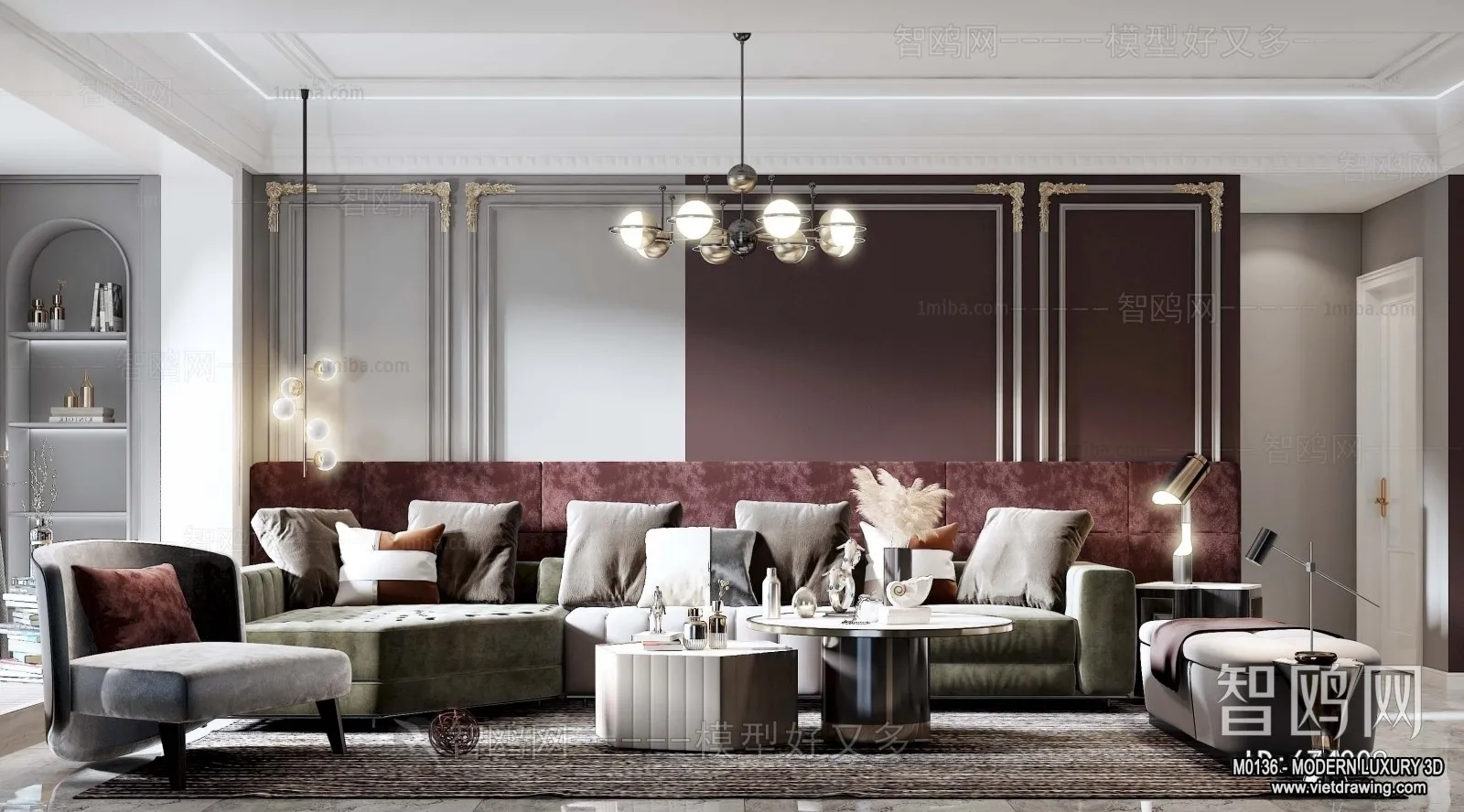 Living Room - 3D Interior Scene - Luxury Style - 132