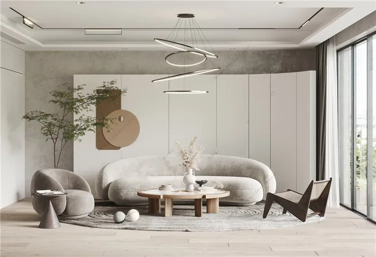 Living Room 3D Interior Scene Model - Wabi Sabi Style - 002