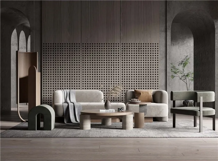 Living Room 3D Interior Scene Model - Wabi Sabi Style - 010