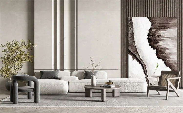 Living Room 3D Interior Scene Model - Wabi Sabi Style - 011